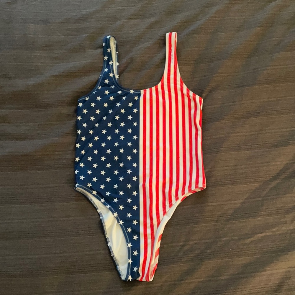 Women’s American flag swimsuit by Chubbies